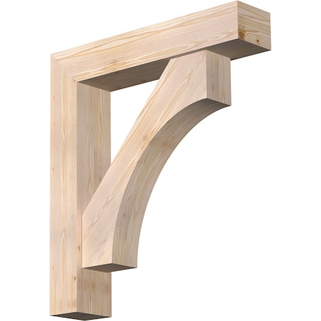 Ekena Millwork Westlake Block Smooth Bracket w/ Offset Brace, Douglas Fir, 7 1/2"W x 36"D x 40"H BKT0806X36X40WTL05SDF